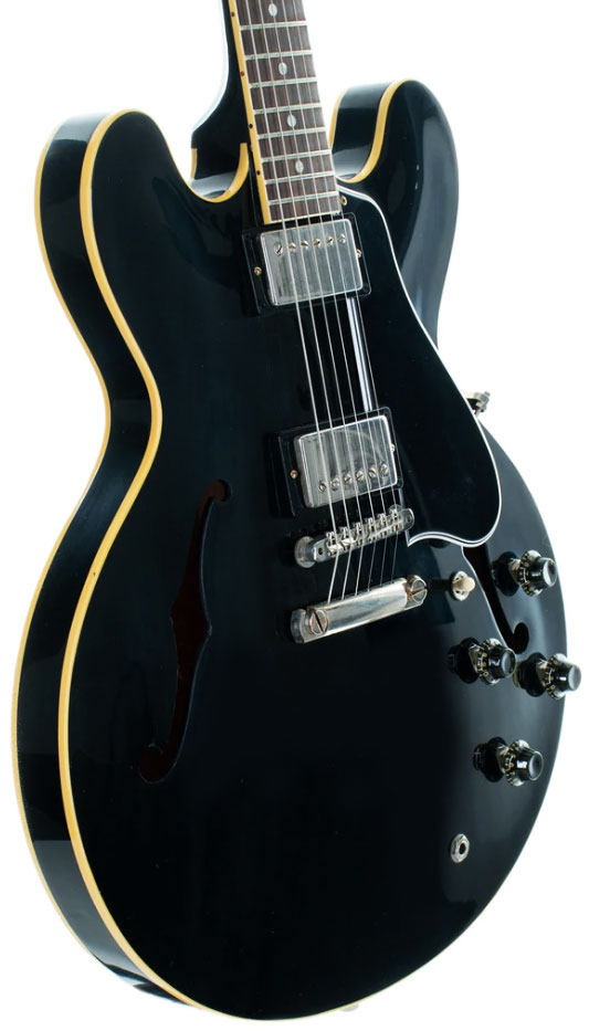 Gibson Custom Shop Historic Es-335 1959 Reissue 2h Ht Rw - Vos Ebony - Semi-hollow electric guitar - Variation 2