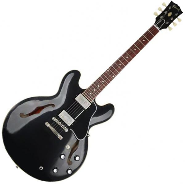 Semi-hollow electric guitar Gibson Custom Shop Historic 1961 ES-335 Reissue - Vos ebony