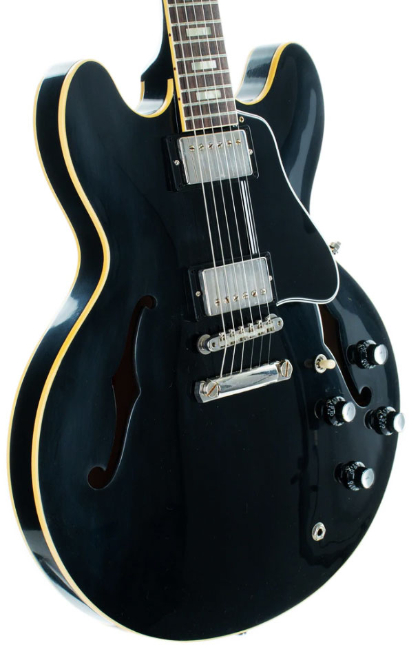 Gibson Custom Shop Historic Es-335 1964 Reissue 2h Ht Rw - Vos Ebony - Semi-hollow electric guitar - Variation 2