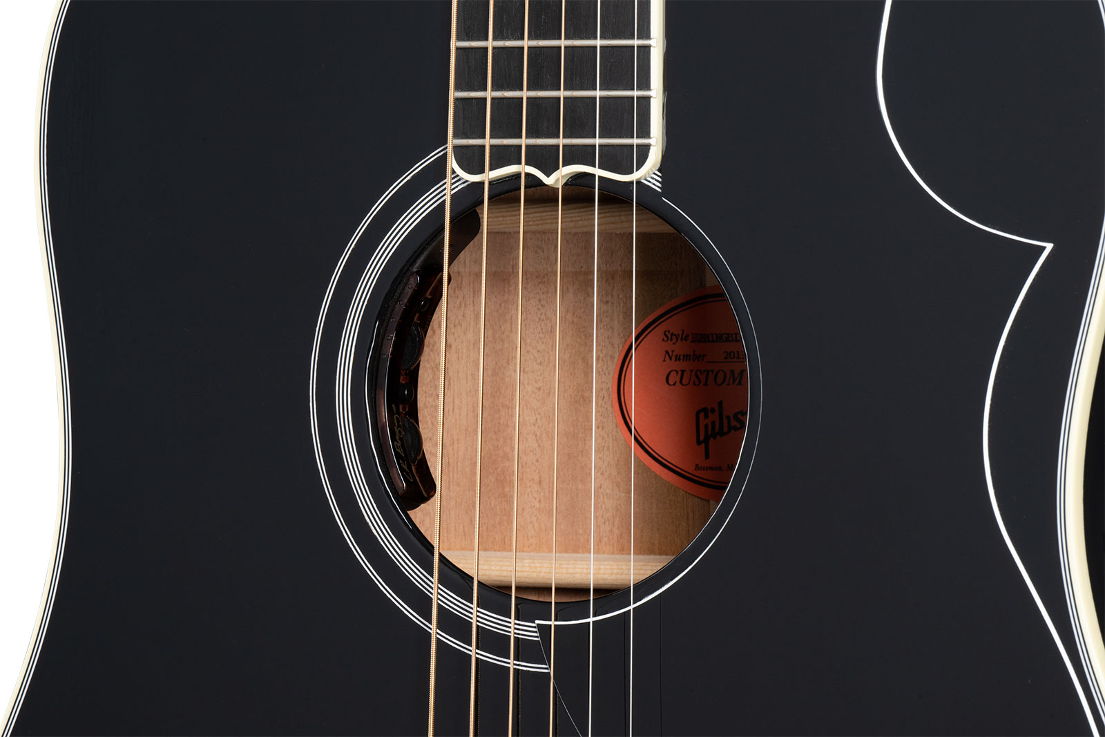 Gibson Custom Shop Hummingbird Custom Dreadnought Epicea Acajou Eb - Ebony - Electro acoustic guitar - Variation 3