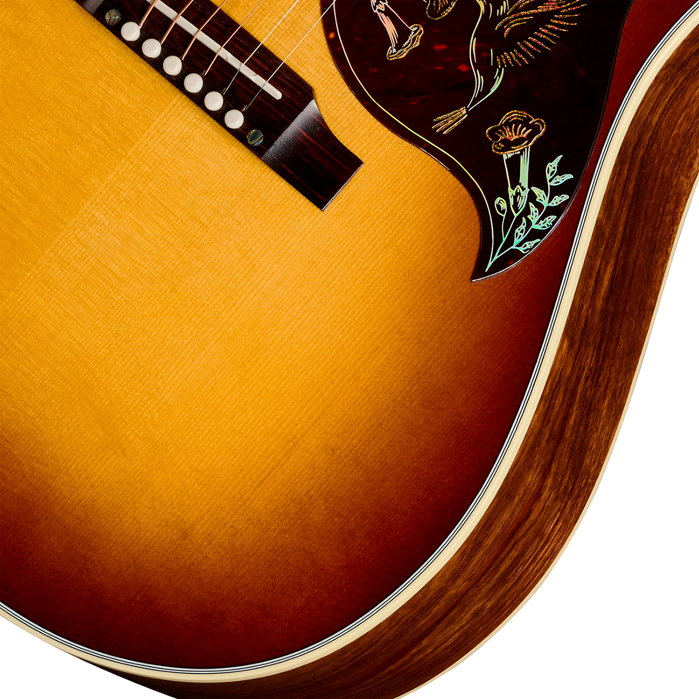 Gibson Custom Shop Hummingbird Elegant Koa Artisan Dreadnought Epicea Koa Rw - Honey Burst - Folk guitar - Variation 2