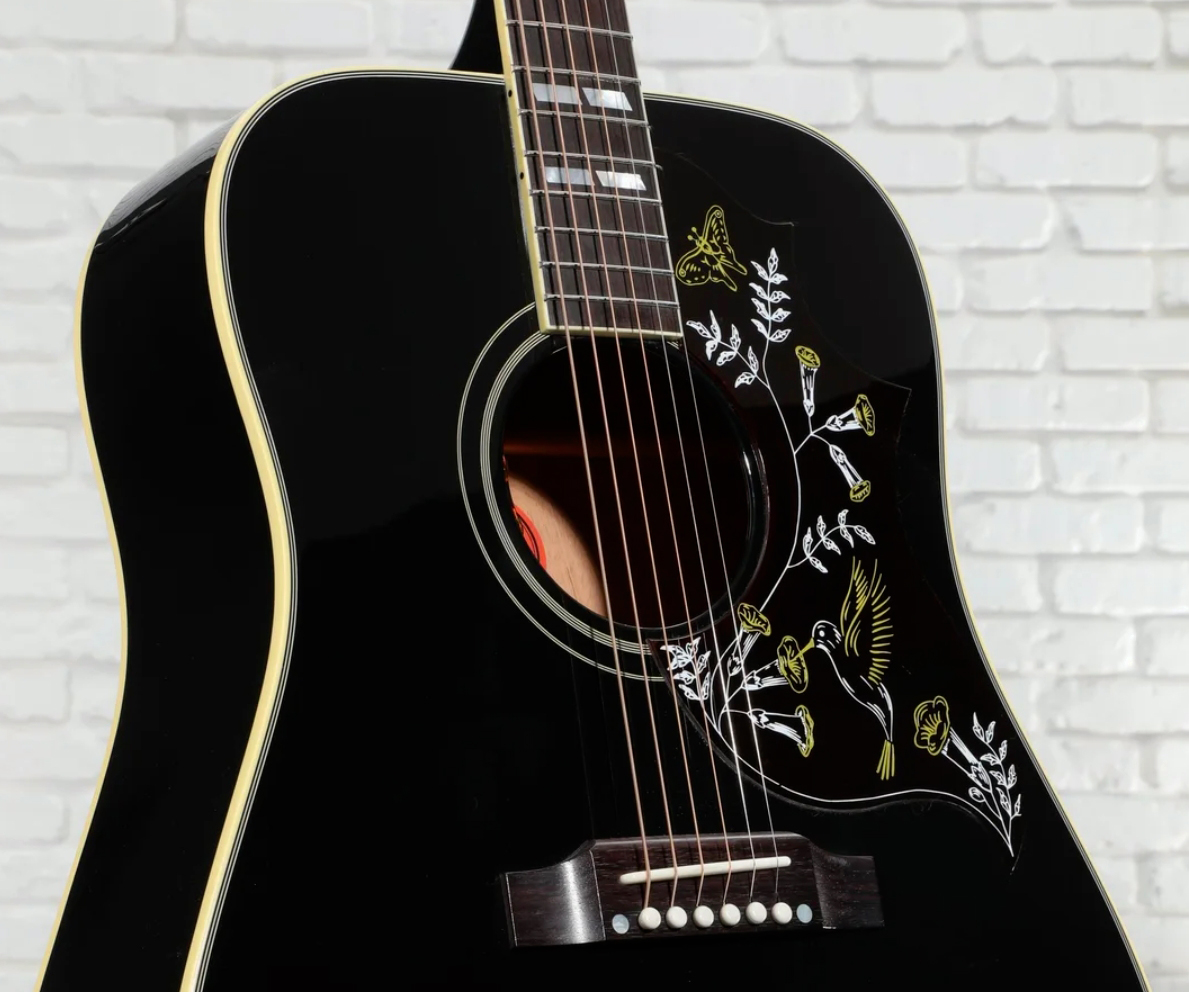 Gibson Custom Shop Hummingbird Torch Dreadnought Epicea Acajou Rw - Ebony - Folk guitar - Variation 2