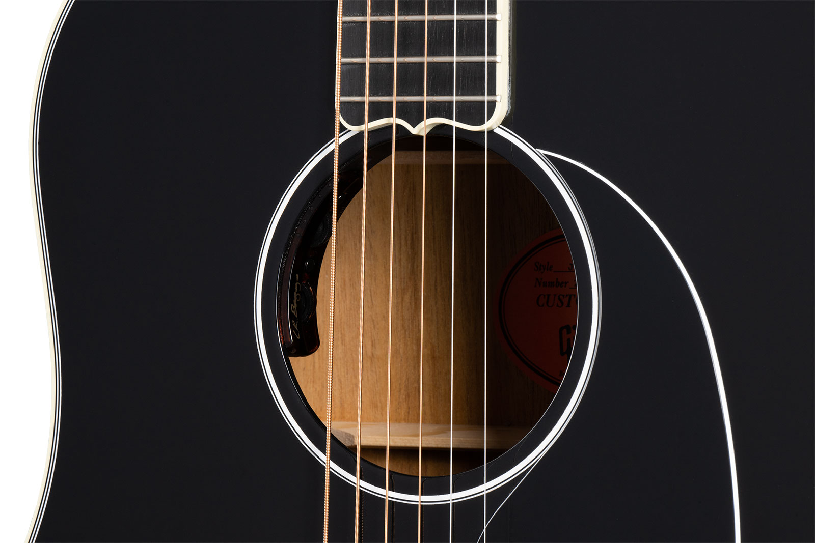 Gibson Custom Shop J-45 Custom Dreadnought Epicea Acajou Eb - Ebony - Acoustic guitar & electro - Variation 3