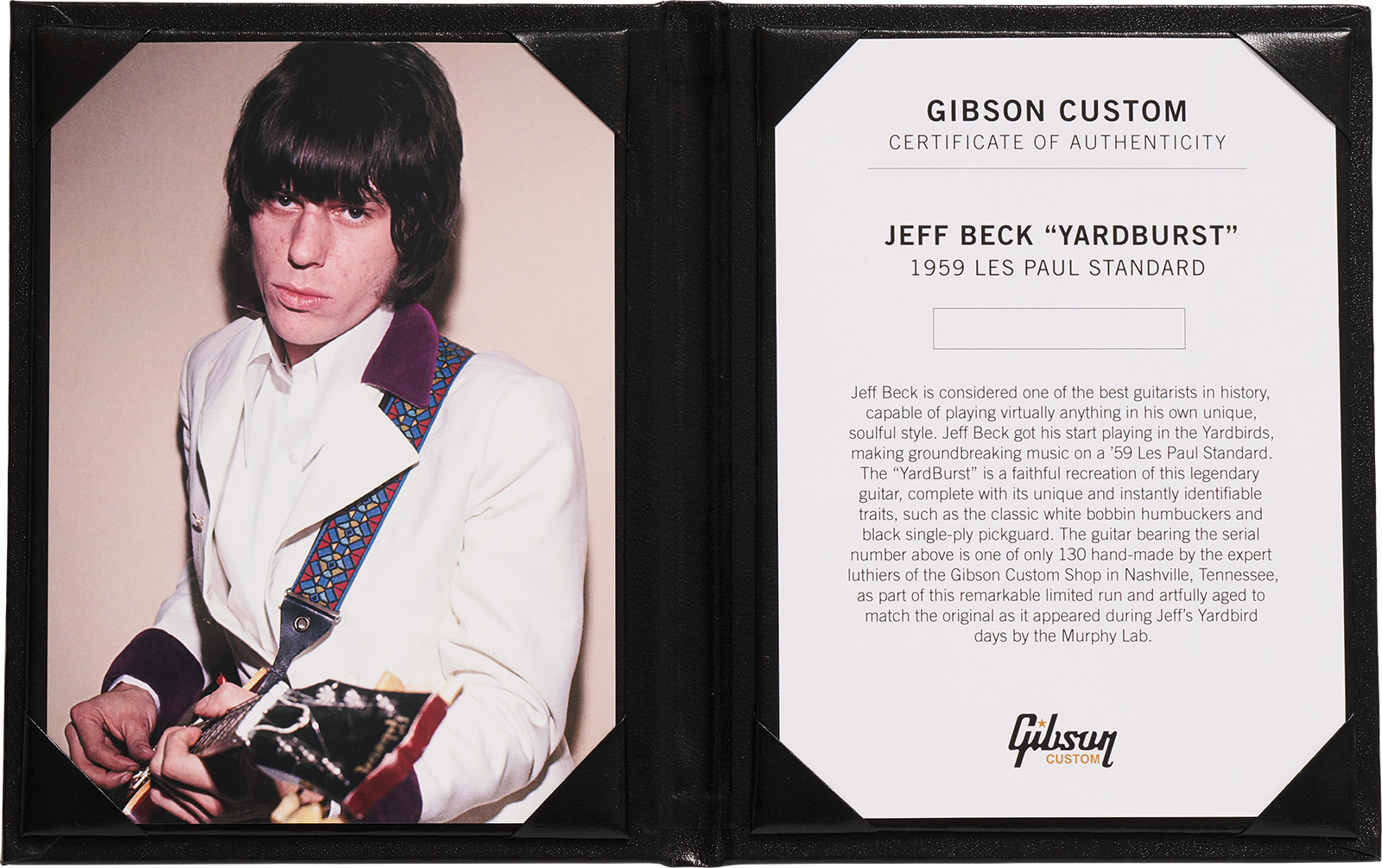 Gibson Custom Shop Jeff Beck Les Paul Standard 1959 Yardburst 2h Ht Rw #yb010 - Murphy Lab Aged Dark Cherry Sunburst - Single cut electric guitar - Va
