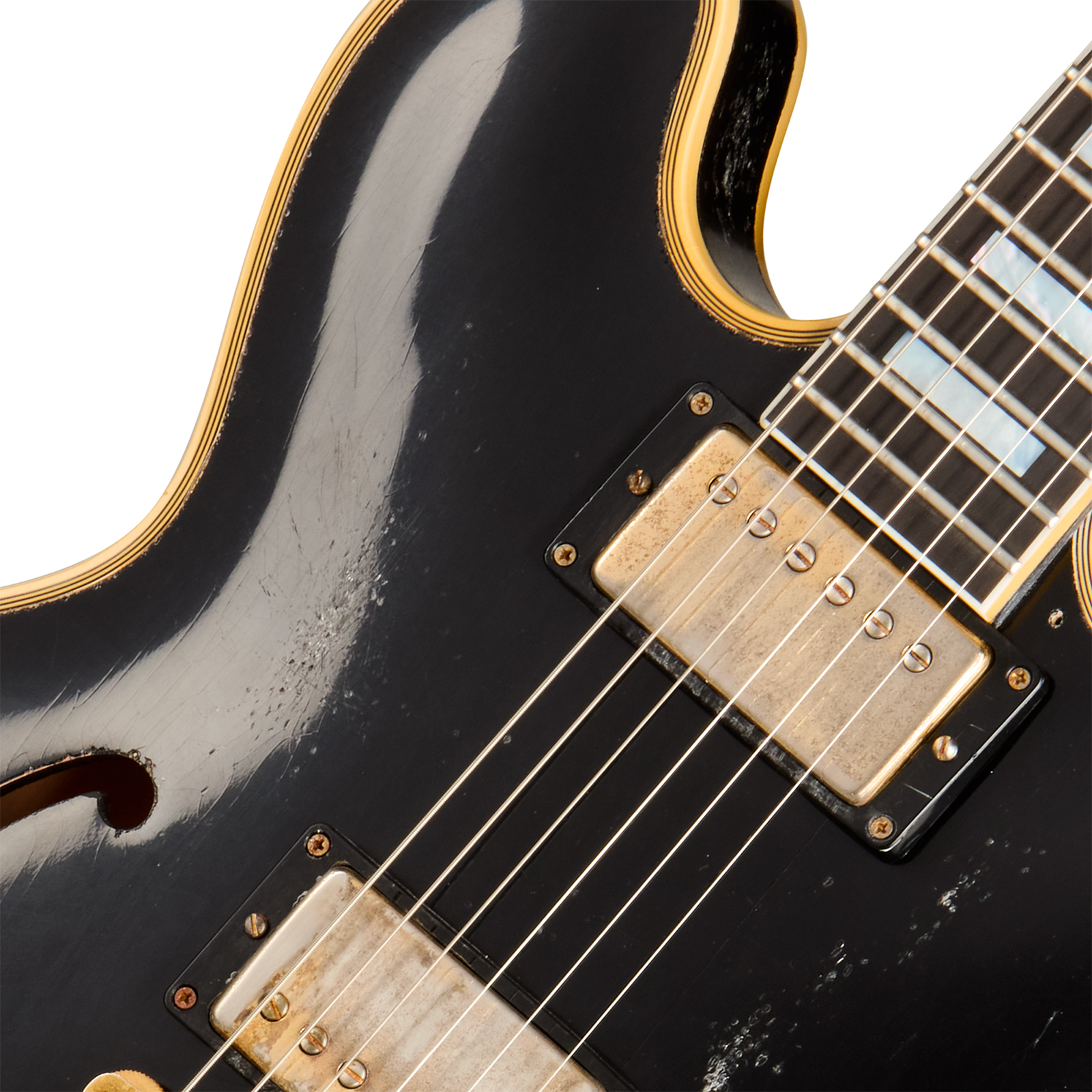 Gibson Custom Shop Keith Richards Es355 1960 Bigsby Collectors Ed. Signed Signature 2h Trem Eb #krsl131 - Murphy Lab Aged Ebony - Semi-hollow electric