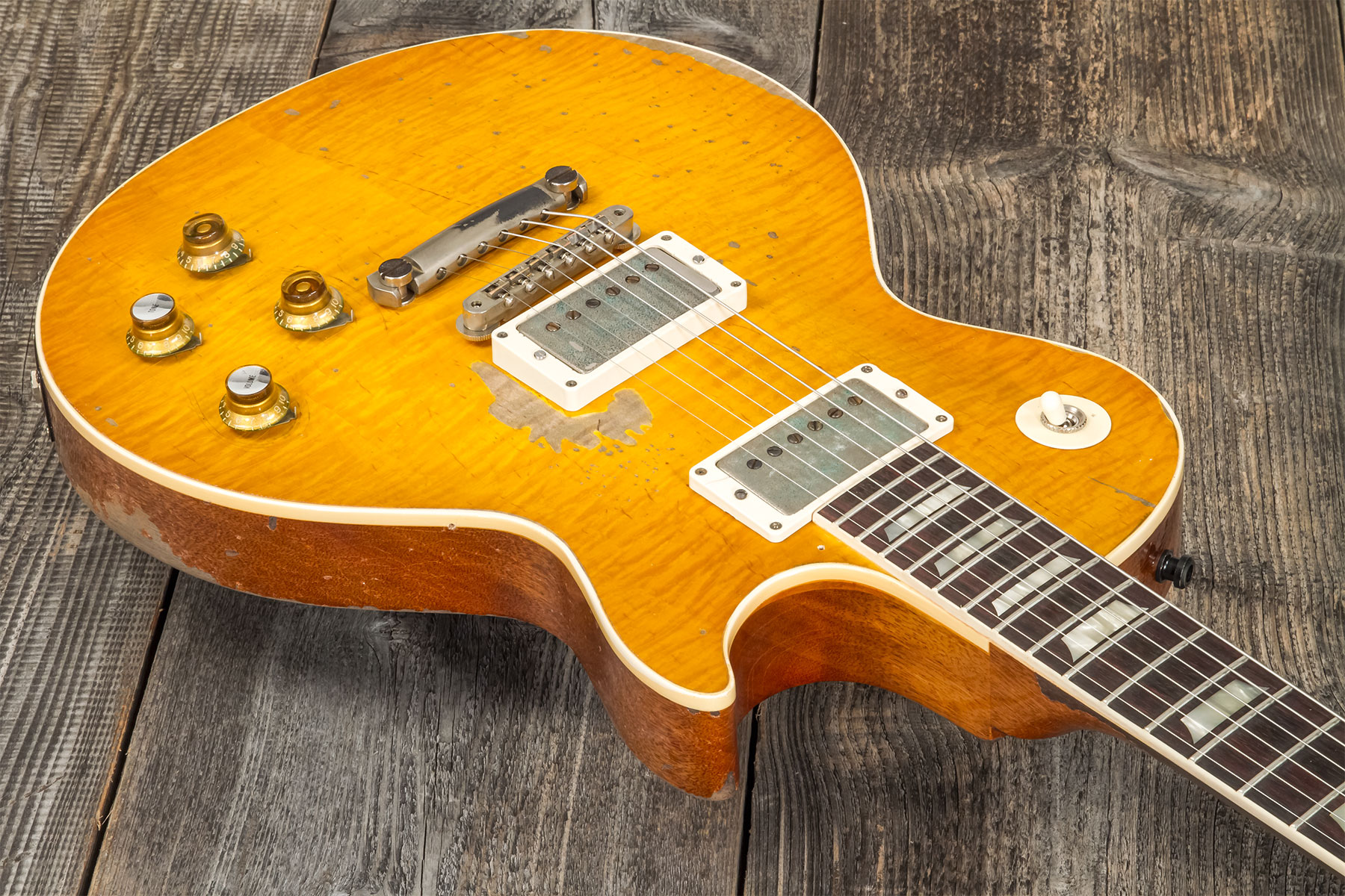 Gibson Custom Shop Kirk Hammett Les Paul Standard Greeny 2h Ht Rw #931929 - Murphy Lab Aged Greeny Burst - Single cut electric guitar - Variation 2