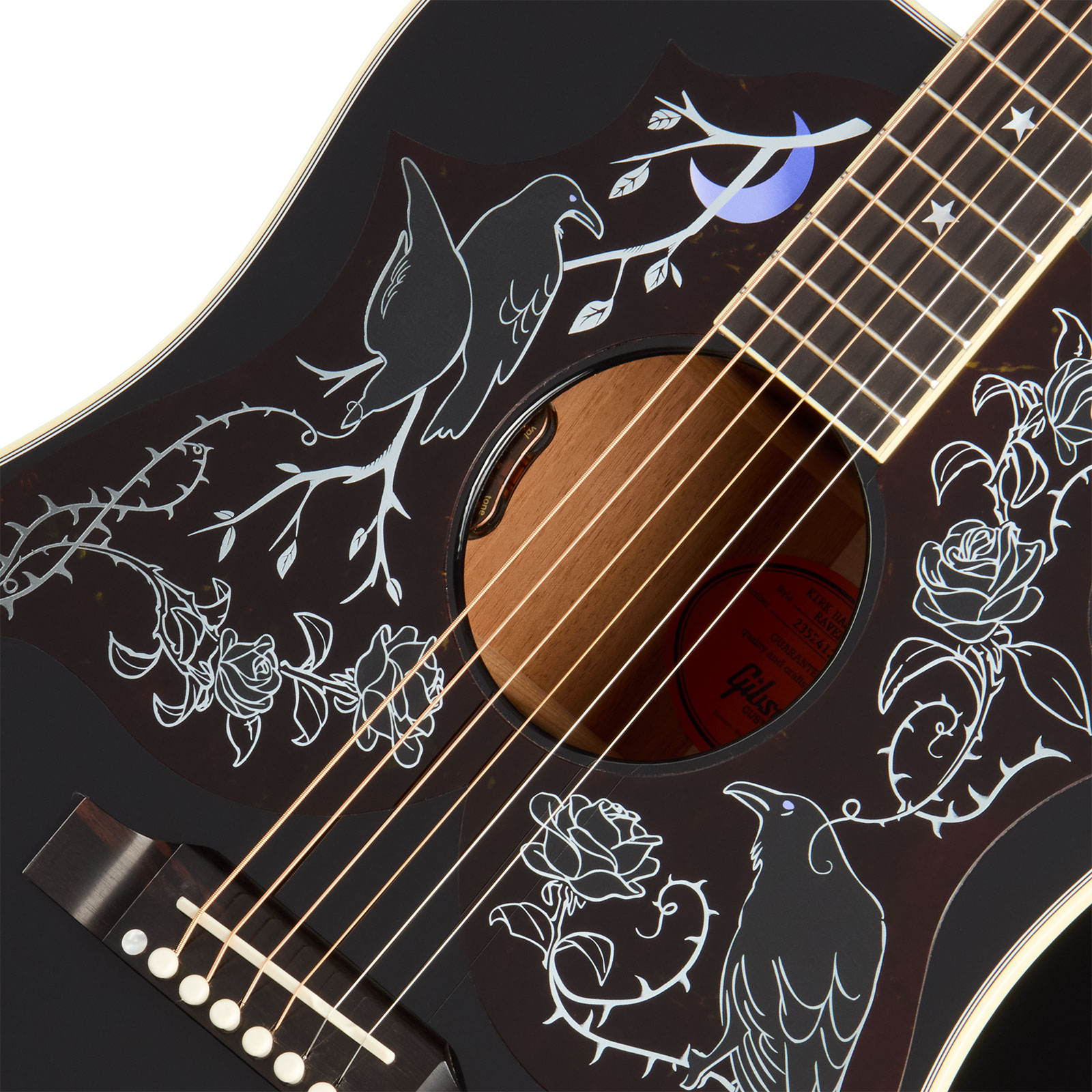 Gibson Custom Shop Kirk Hammett Raven Ltd Signature Epicea Acajou Eb - Emb 28/10 - Ebony - Folk guitar - Variation 2