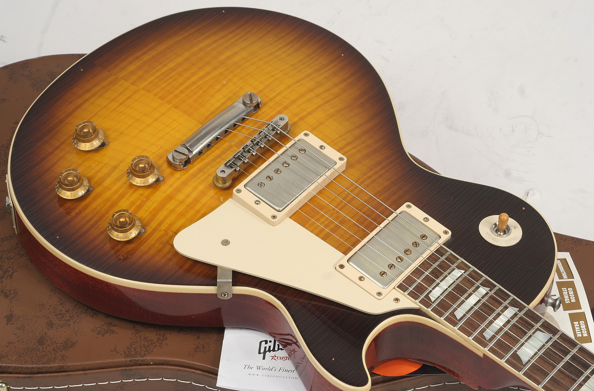 Gibson Custom Shop Les Paul 1960 Reissue 2h Ht Rw - Heavy Aged Bourbon Burst - Single cut electric guitar - Variation 3