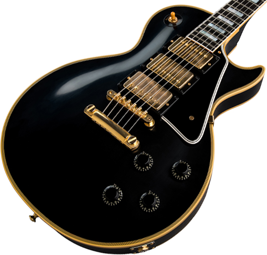 Gibson Custom Shop Les Paul Custom 1957 Reissue 3-pickup 2019 3h Ht Eb - Vos Ebony - Single cut electric guitar - Variation 2