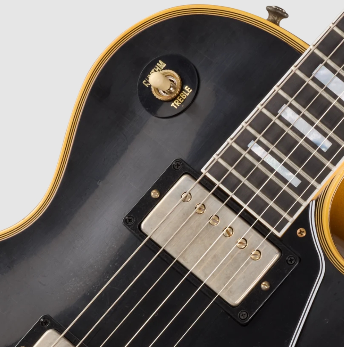 Gibson Custom Shop Les Paul Custom 1968 Le Ltd 2h Ht Eb - Vos Ebony Top / Antique Gold Back - Single cut electric guitar - Variation 2