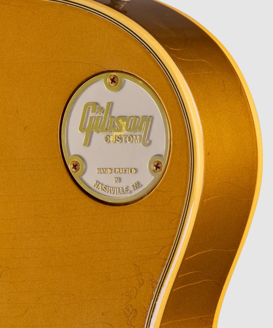 Gibson Custom Shop Les Paul Custom 1968 Le Ltd 2h Ht Eb - Vos Ebony Top / Antique Gold Back - Single cut electric guitar - Variation 5