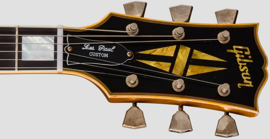 Gibson Custom Shop Les Paul Custom 1968 Le Ltd 2h Ht Eb - Vos Ebony Top / Antique Gold Back - Single cut electric guitar - Variation 6