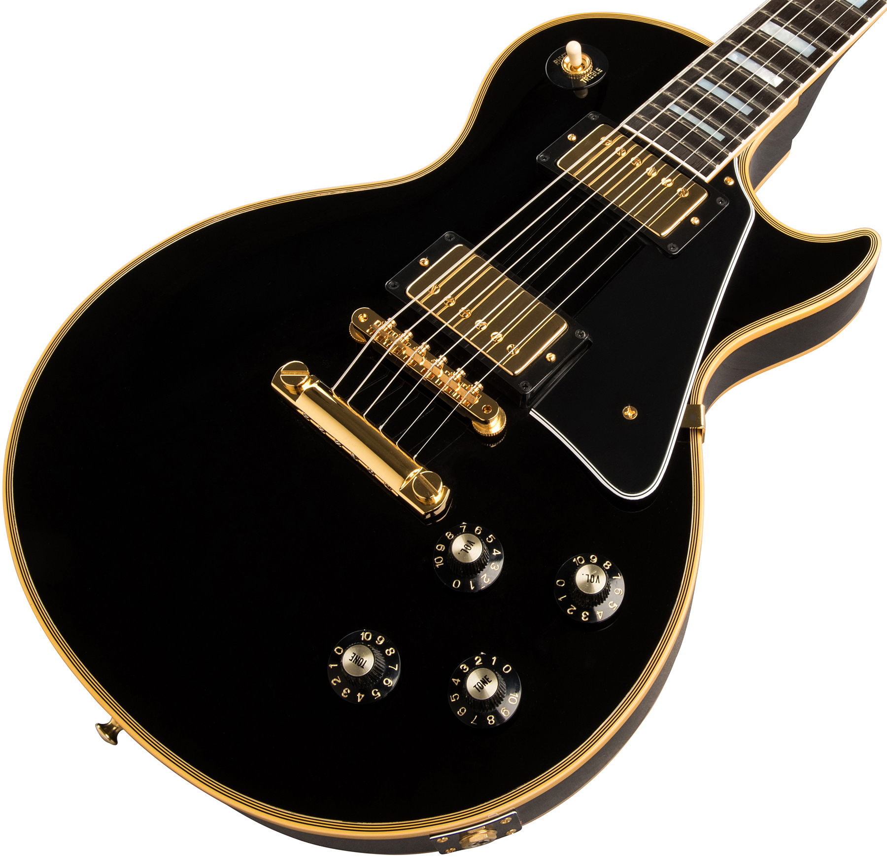 Gibson Custom Shop Les Paul Custom 1968 Reissue 2019 2h Ht Eb - Ebony - Single cut electric guitar - Variation 3