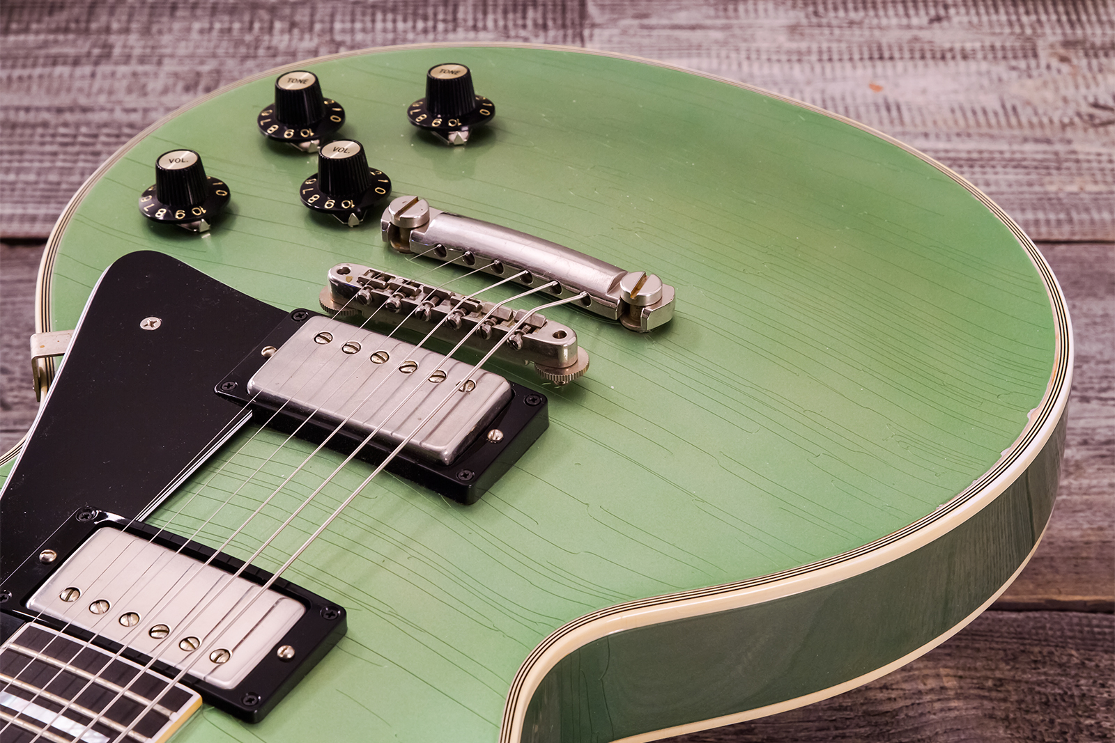 Gibson Custom Shop Les Paul Custom 1968 Reissue 2h Ht Eb - Murphy Lab Light Aging Jade Green - Single cut electric guitar - Variation 16