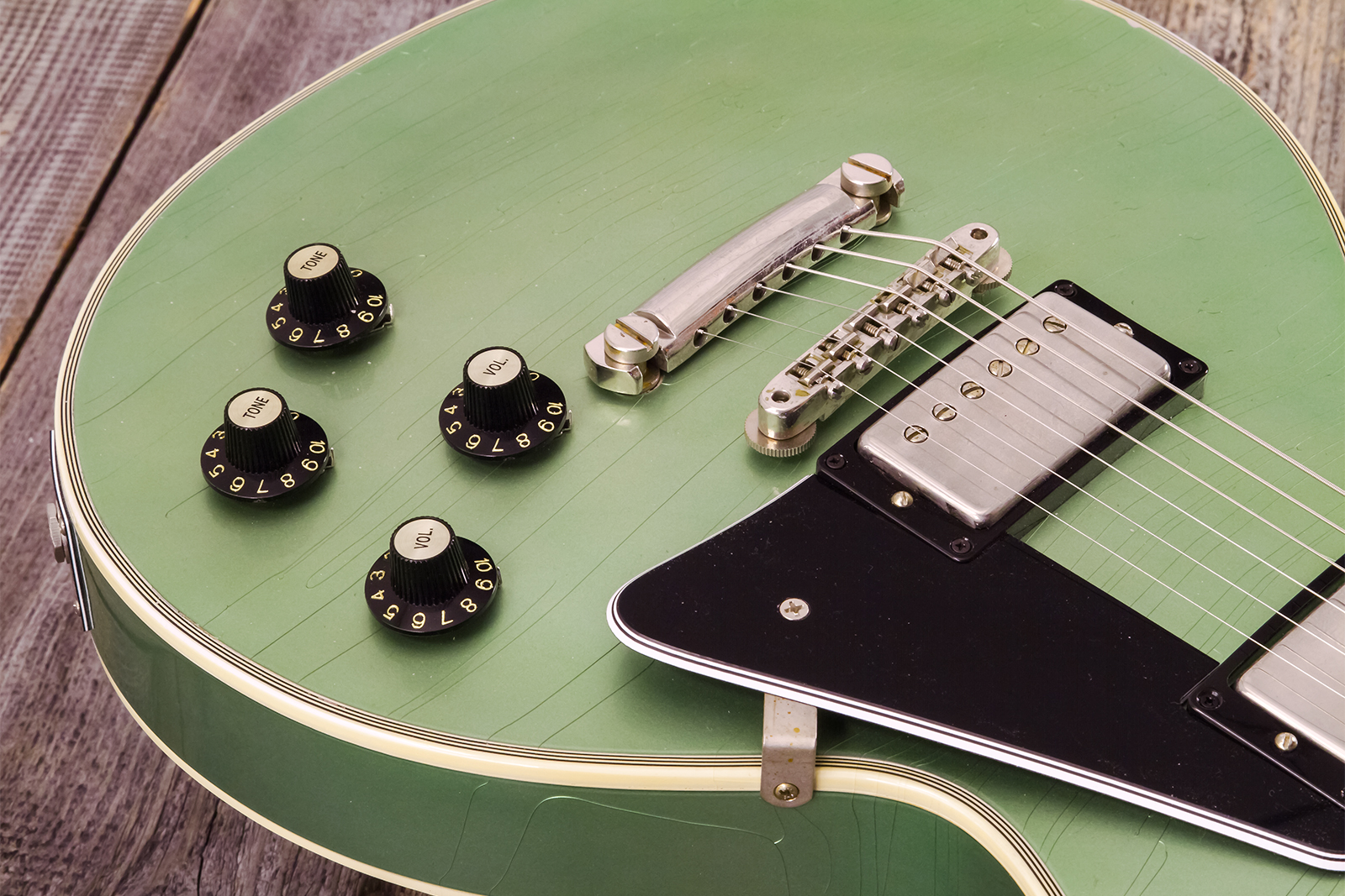 Gibson Custom Shop Les Paul Custom 1968 Reissue 2h Ht Eb - Murphy Lab Light Aging Jade Green - Single cut electric guitar - Variation 17