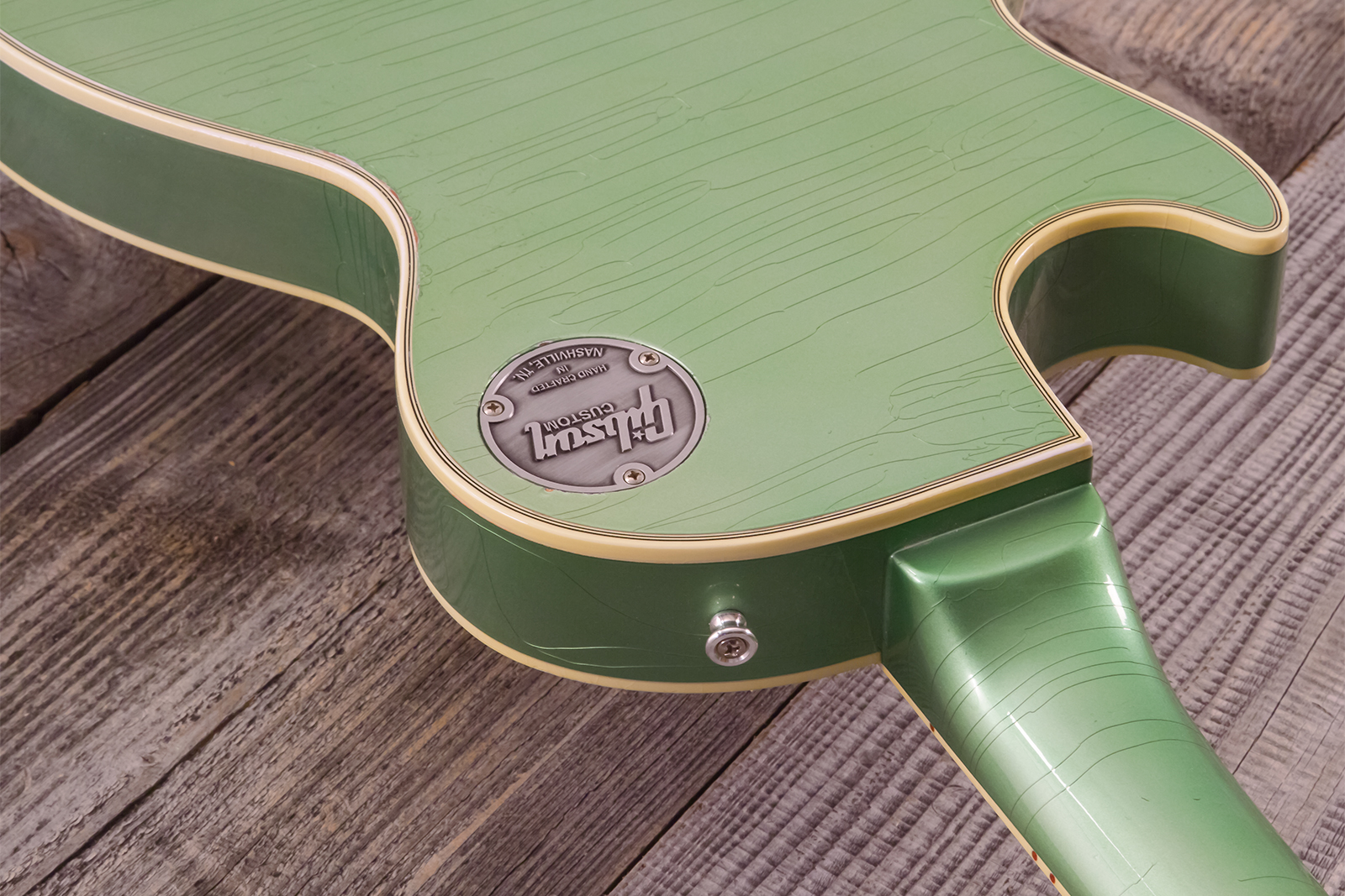 Gibson Custom Shop Les Paul Custom 1968 Reissue 2h Ht Eb - Murphy Lab Light Aging Jade Green - Single cut electric guitar - Variation 23