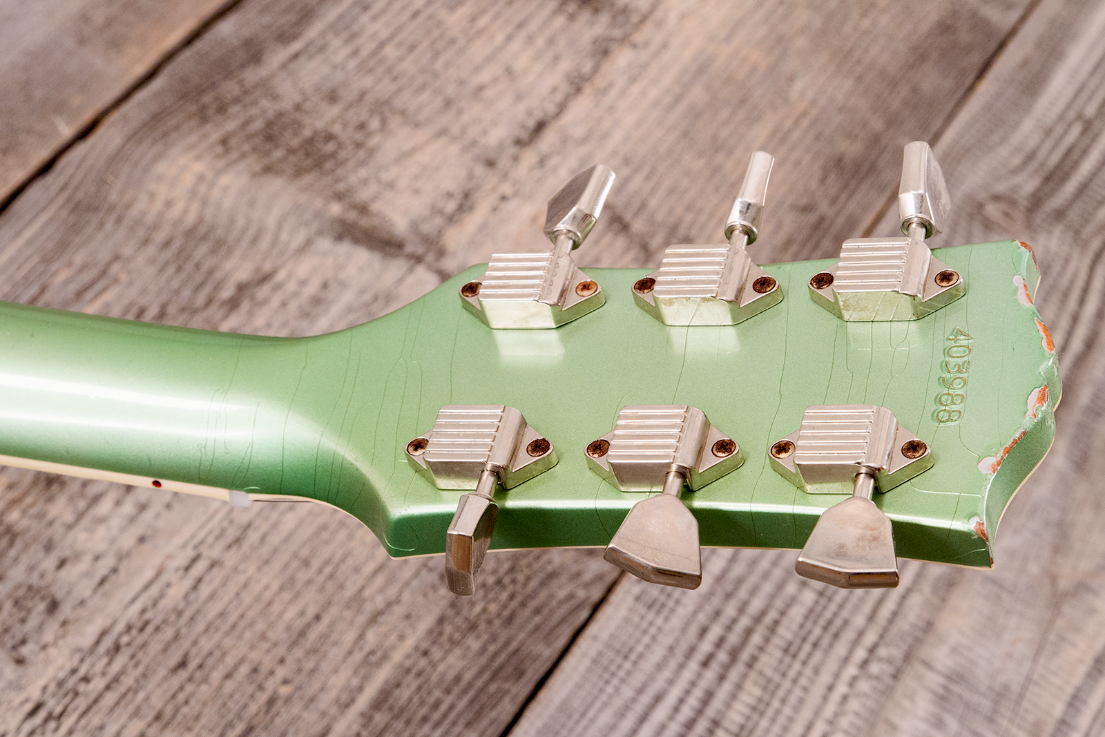 Gibson Custom Shop Les Paul Custom 1968 Reissue 2h Ht Eb - Murphy Lab Light Aging Jade Green - Single cut electric guitar - Variation 25