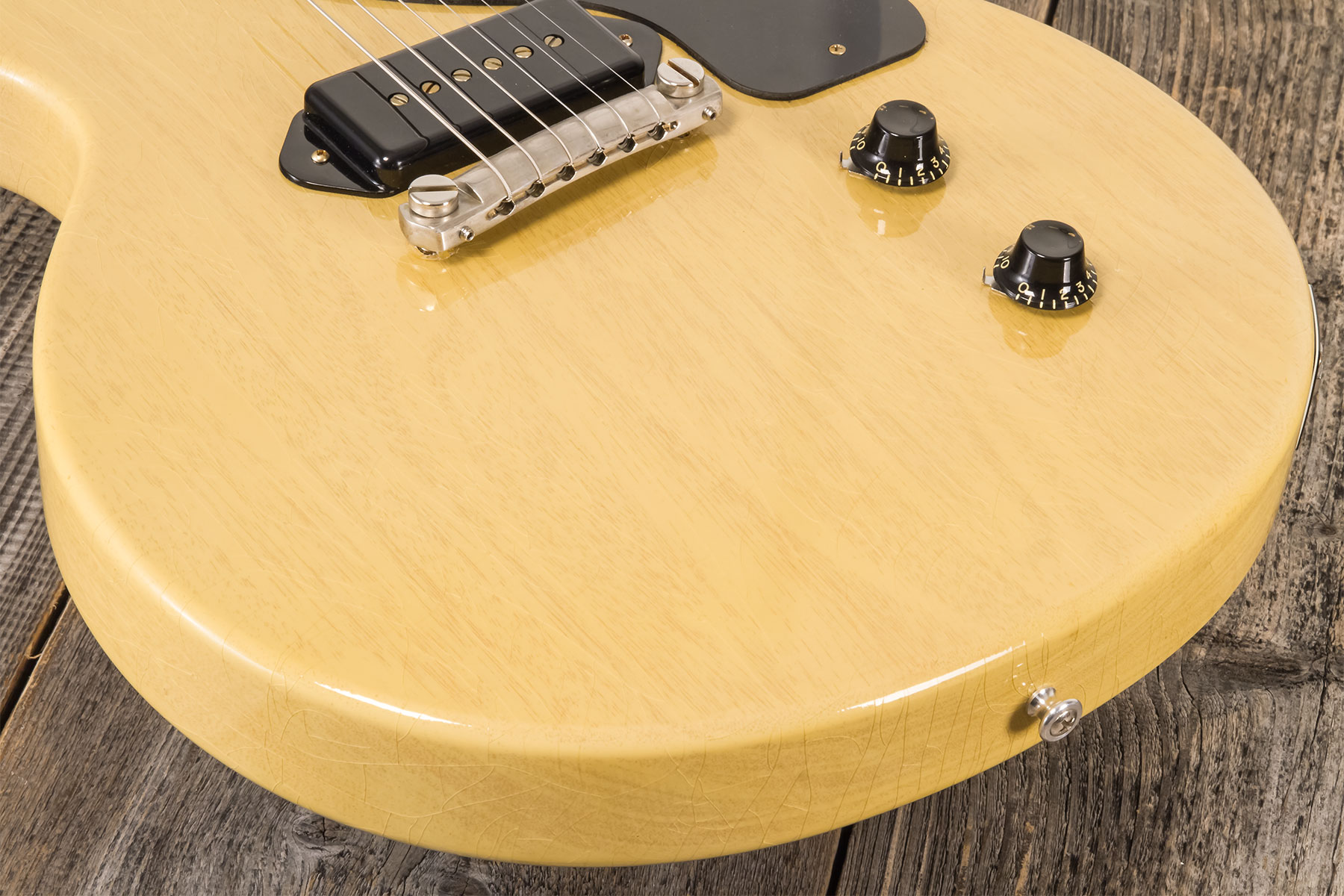Gibson Custom Shop Les Paul Junior Single Cut 1957 Reissue P90 Ht Rw #72913 - Murphy Lab Ultra Light Aged Tv Yellow - Single cut electric guitar - Var