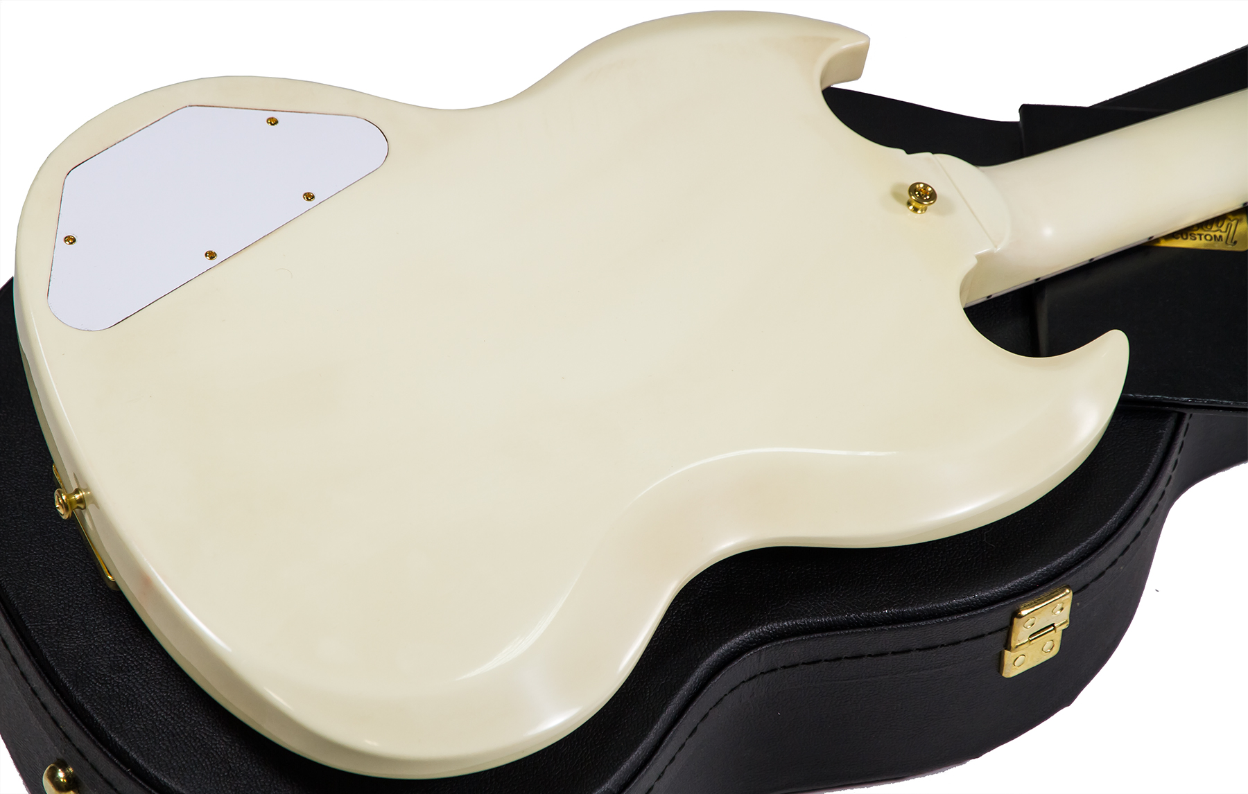 Gibson Custom Shop Les Paul Sg Custom 1963 Reissue 2019 Maestro Vibrola 3h Trem Eb - Vos Classic White - Double cut electric guitar - Variation 3