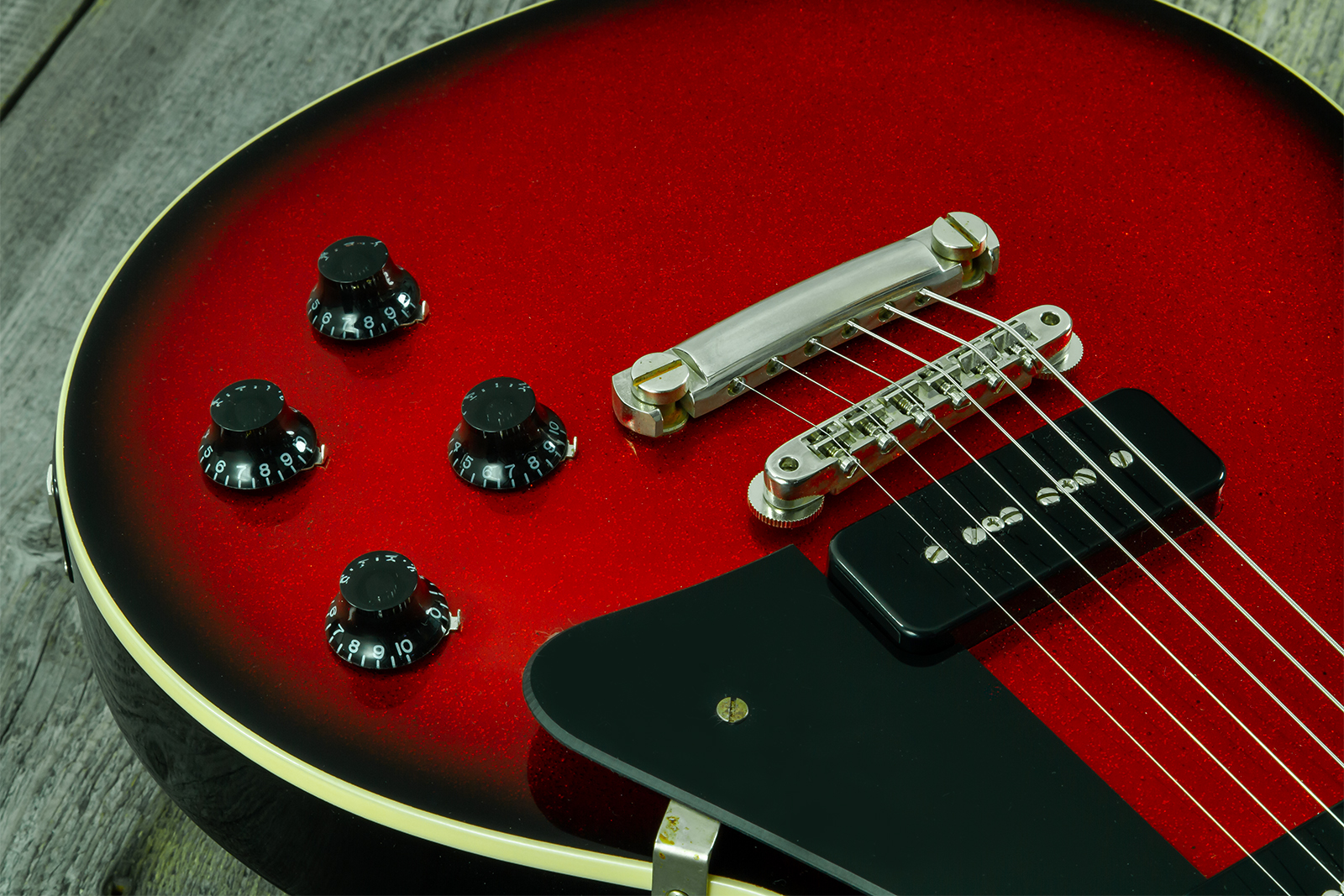 Gibson Custom Shop Les Paul Standard 1956 2p90 Ht Rw #65457 - Vos Red Sparkle Burst - Single cut electric guitar - Variation 3
