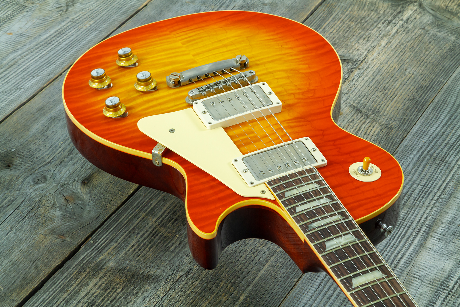 Gibson Custom Shop Les Paul Standard 1960 Reissue 2h Ht Rw #04234 - Vos Tangerine Burst - Single cut electric guitar - Variation 6