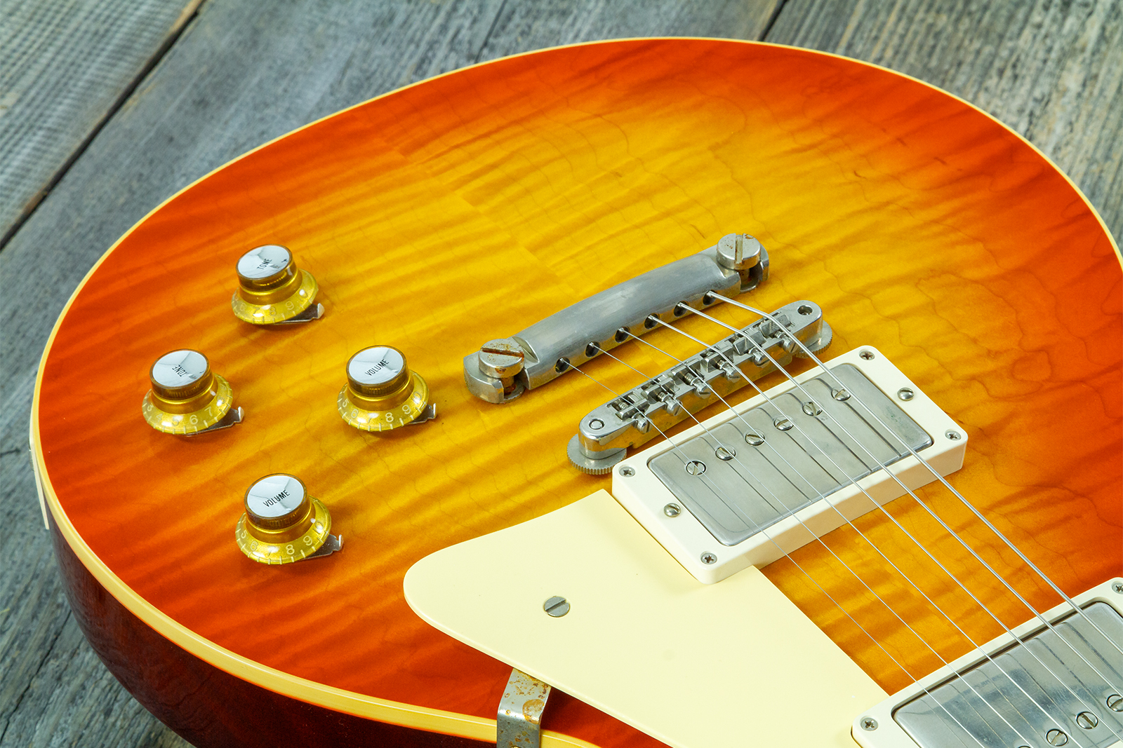 Gibson Custom Shop Les Paul Standard 1960 Reissue 2h Ht Rw #04234 - Vos Tangerine Burst - Single cut electric guitar - Variation 7