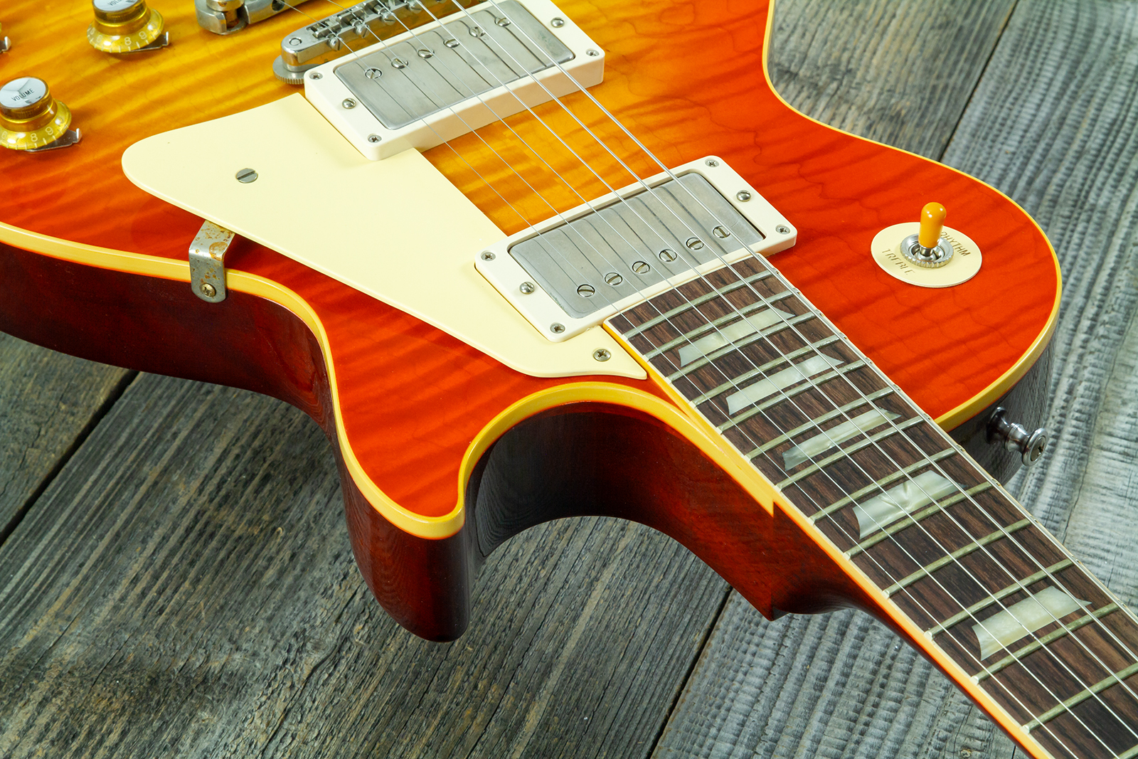 Gibson Custom Shop Les Paul Standard 1960 Reissue 2h Ht Rw #04234 - Vos Tangerine Burst - Single cut electric guitar - Variation 8