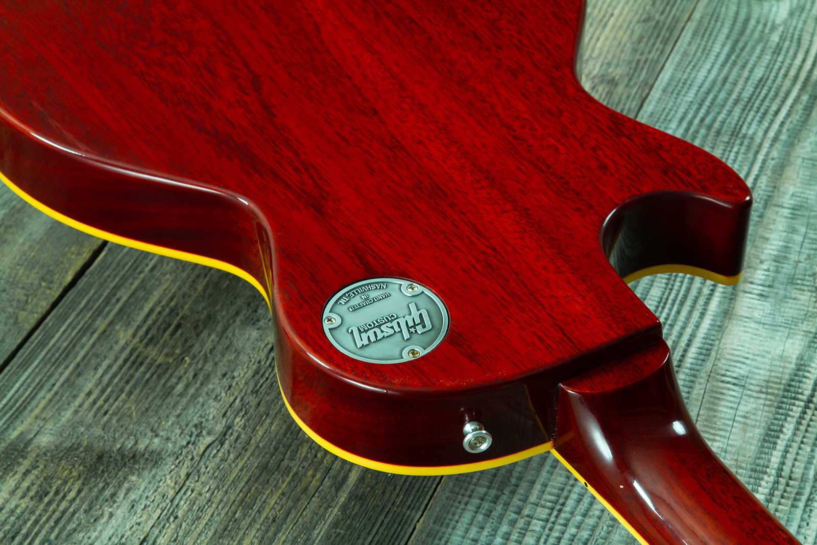 Gibson Custom Shop Les Paul Standard 1960 Reissue 2h Ht Rw #04714 - Vos Washed Cherry Sunburst - Single cut electric guitar - Variation 11