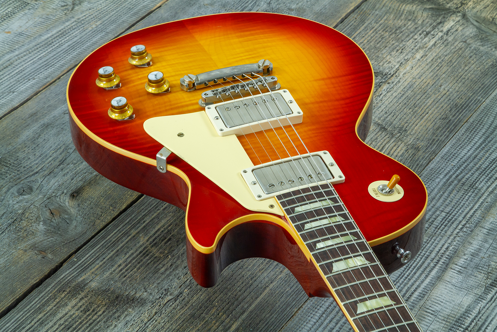 Gibson Custom Shop Les Paul Standard 1960 Reissue 2h Ht Rw #04714 - Vos Washed Cherry Sunburst - Single cut electric guitar - Variation 5