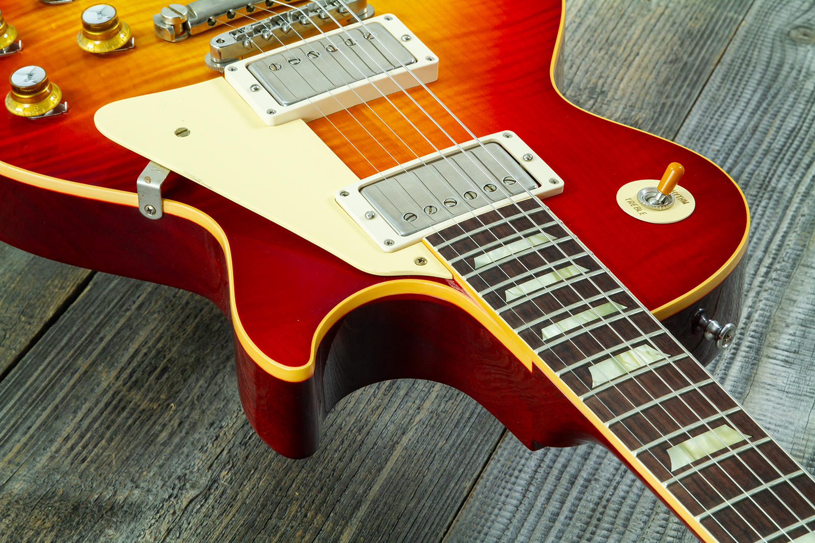 Gibson Custom Shop Les Paul Standard 1960 Reissue 2h Ht Rw #04714 - Vos Washed Cherry Sunburst - Single cut electric guitar - Variation 7