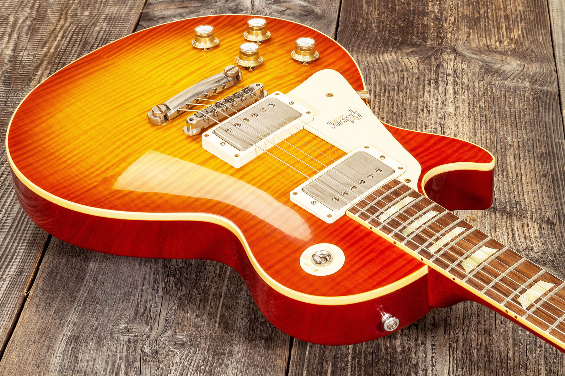 Gibson Custom Shop Les Paul Standard 1960 Reissue Lh Gaucher 2h Ht Rw #09122 - Vos Tangerine Burst - Left-handed electric guitar - Variation 2