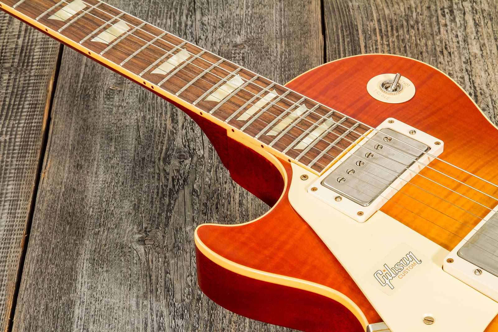 Gibson Custom Shop Les Paul Standard 1960 Reissue Lh Gaucher 2h Ht Rw #09122 - Vos Tangerine Burst - Left-handed electric guitar - Variation 4