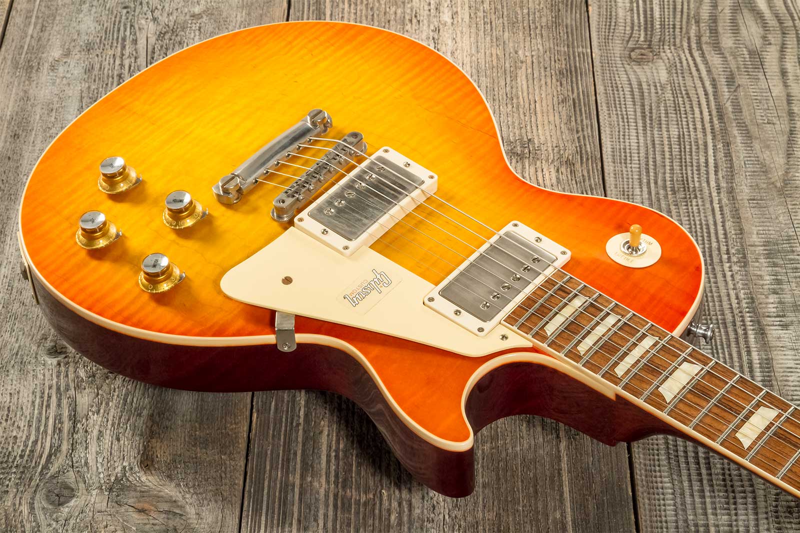 Gibson Custom Shop Les Paul Standard 1960 V2 60th Anniversary 2h Ht Rw #0600 - Vos Orange Lemon Fade - Single cut electric guitar - Variation 2