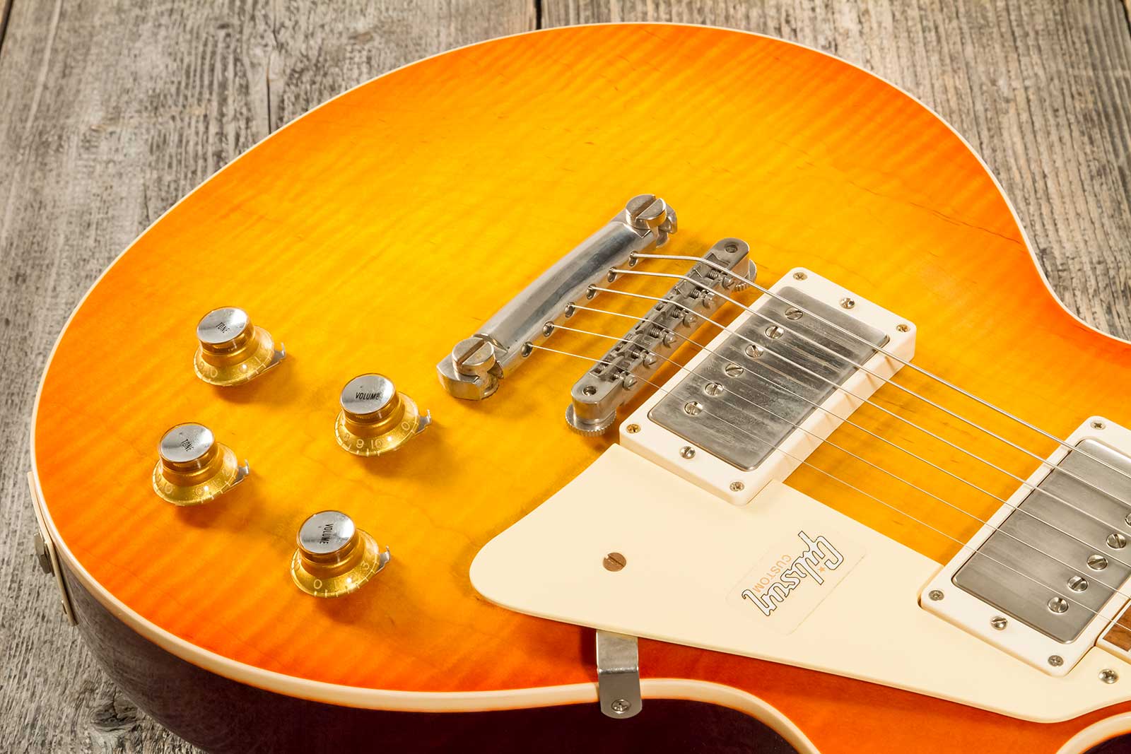 Gibson Custom Shop Les Paul Standard 1960 V2 60th Anniversary 2h Ht Rw #0600 - Vos Orange Lemon Fade - Single cut electric guitar - Variation 3