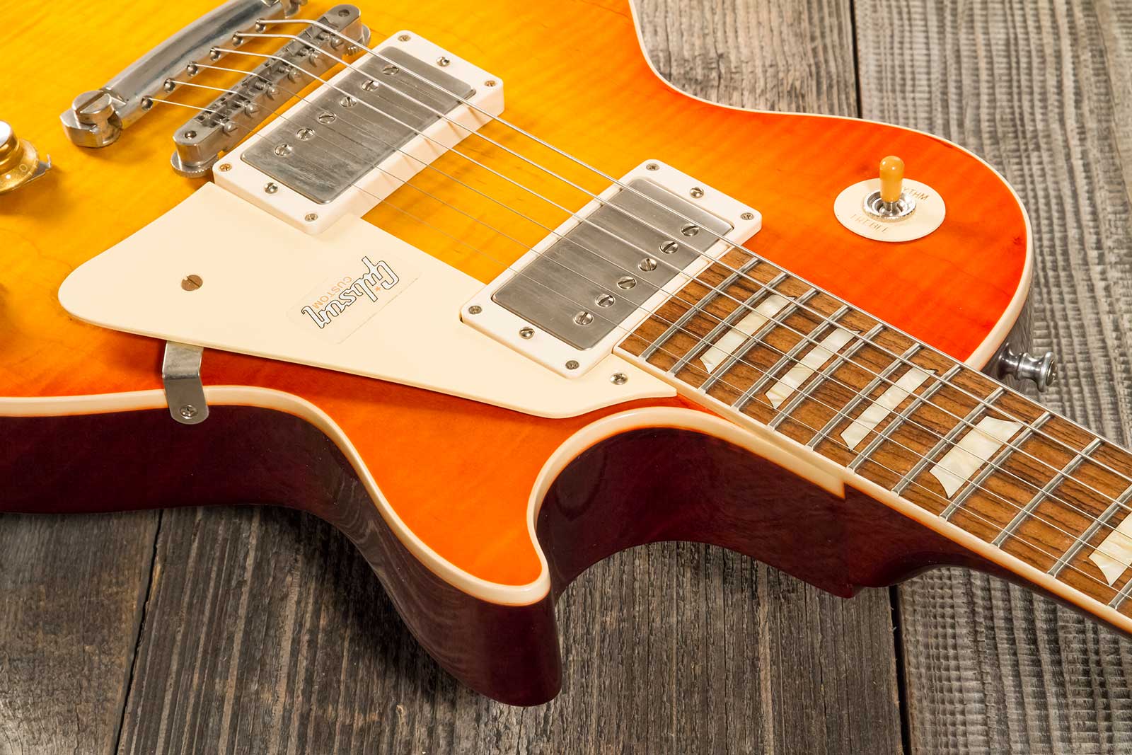 Gibson Custom Shop Les Paul Standard 1960 V2 60th Anniversary 2h Ht Rw #0600 - Vos Orange Lemon Fade - Single cut electric guitar - Variation 4