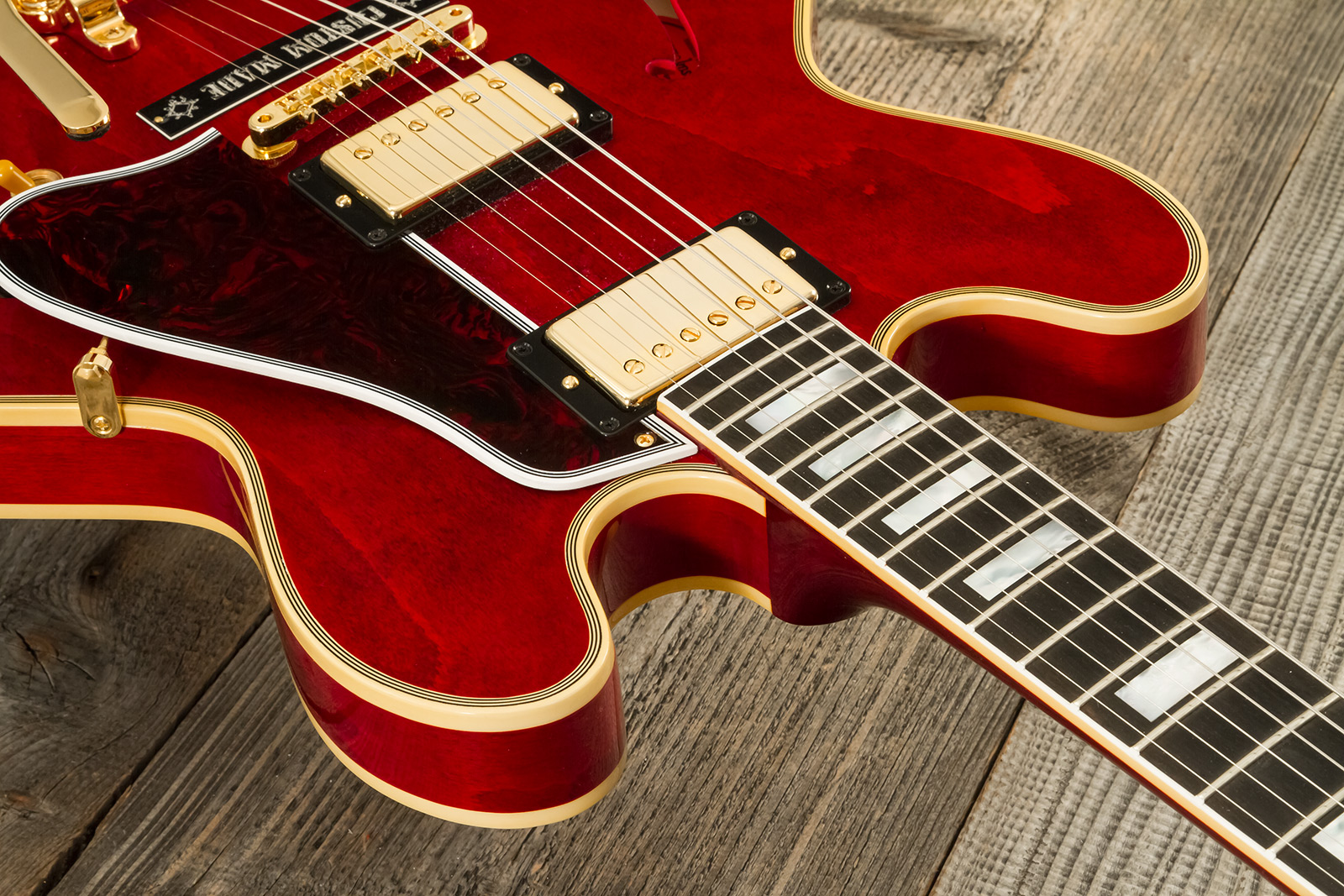 Gibson Custom Shop M2m Es355 1959 Bigsby Custom Made Plate 2h Trem Eb #a950134 - Vos 60s Cherry - Semi-hollow electric guitar - Variation 4