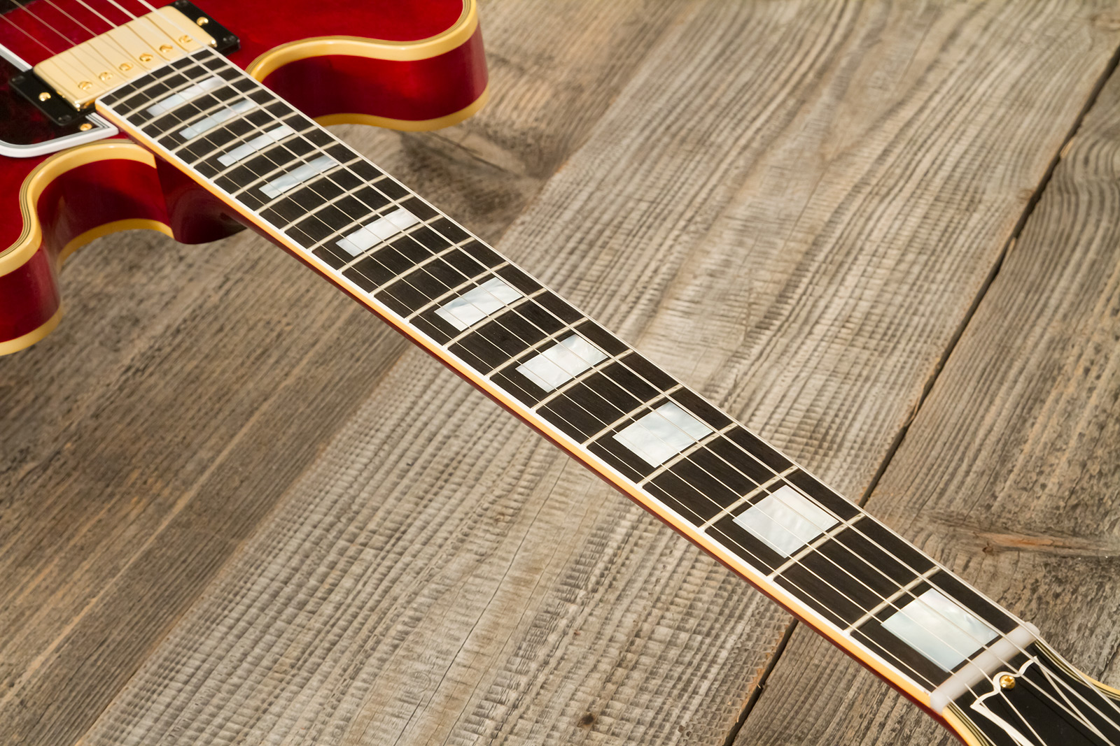 Gibson Custom Shop M2m Es355 1959 Bigsby Custom Made Plate 2h Trem Eb #a950134 - Vos 60s Cherry - Semi-hollow electric guitar - Variation 5