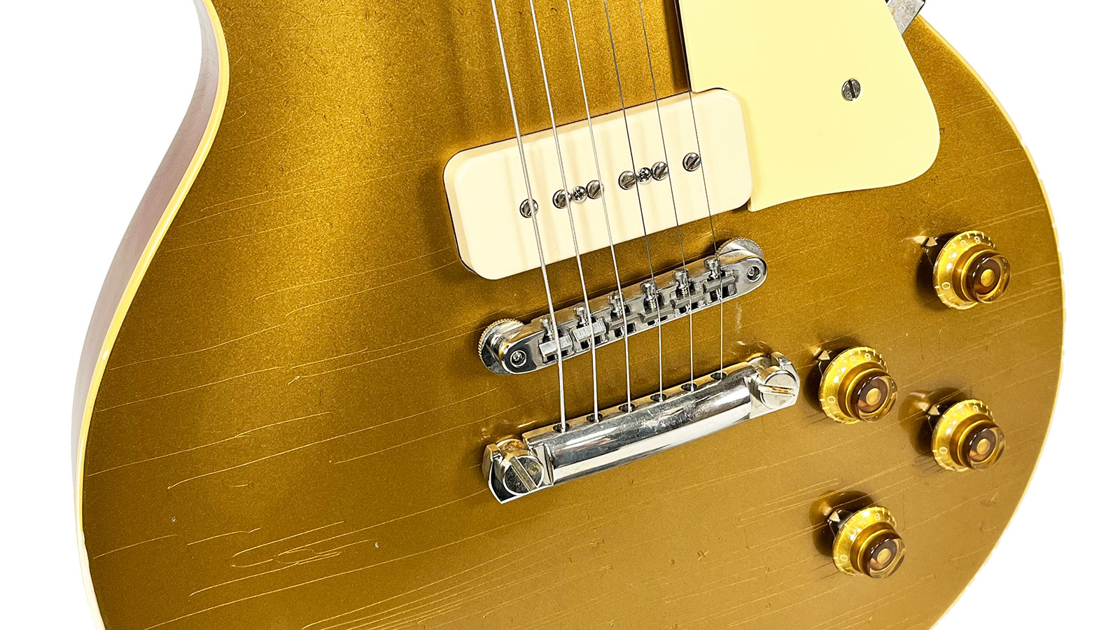 Gibson Custom Shop M2m Les Paul 1956 2h Ht Rw #63139 - Murphy Lab Light Aged Antique Gold - Single cut electric guitar - Variation 2