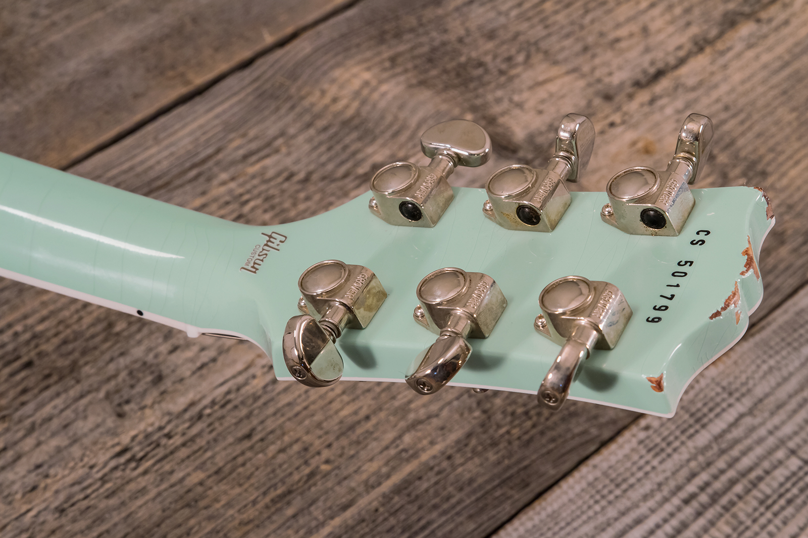 Gibson Custom Shop M2m Les Paul Custom 2h Ht Eb #cs501799 - Murphy Lab Aged Kerry Green - Single cut electric guitar - Variation 11