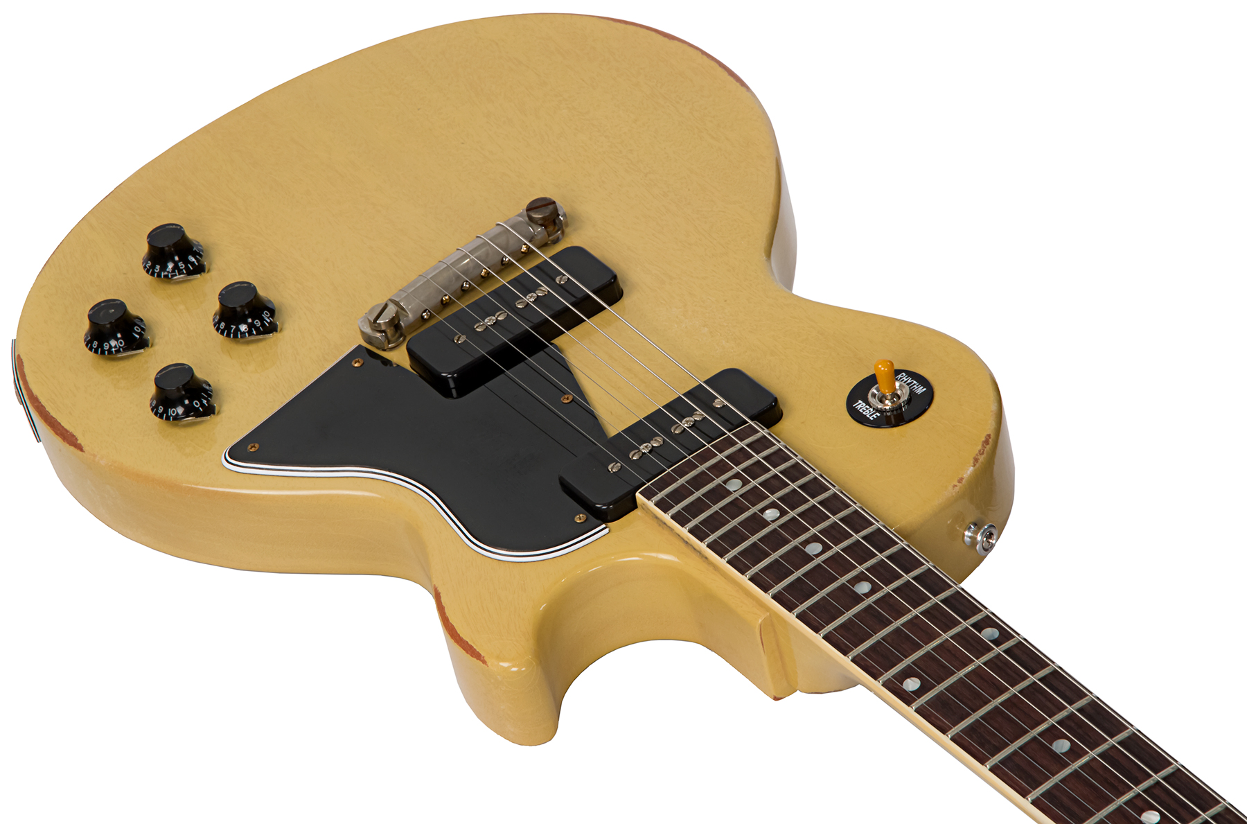 Gibson Custom Shop M2m Les Paul Special 1957 Single Cut Reissue P90 Ht Rw #70811 - Heavy Aged Tv Yellow - Single cut electric guitar - Variation 2