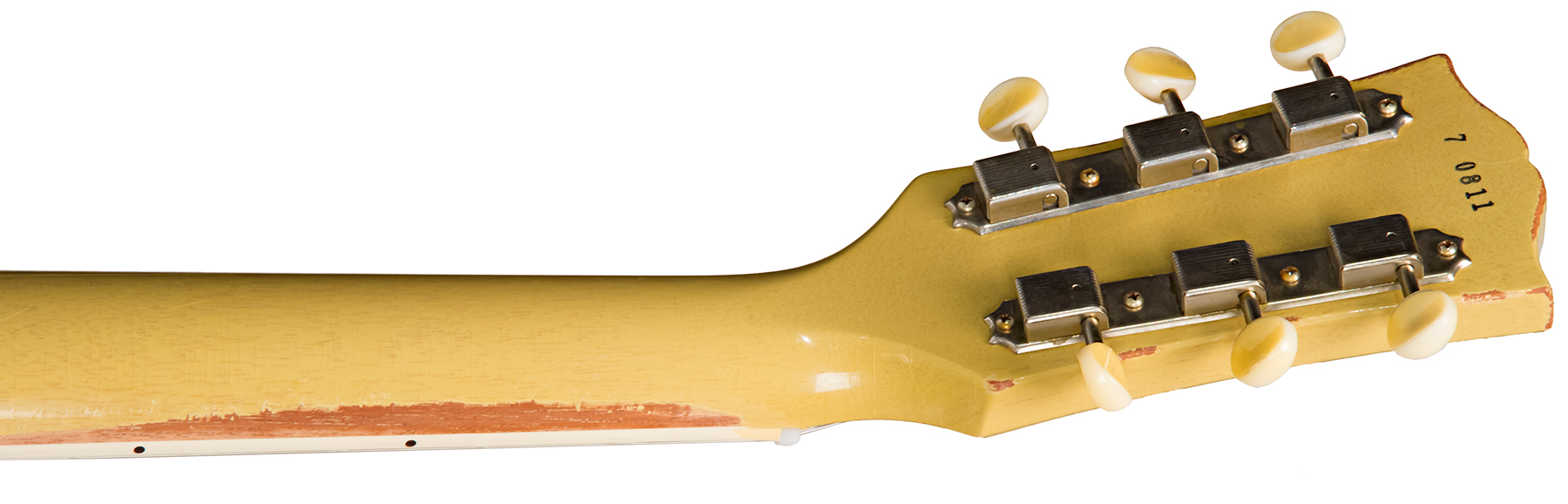Gibson Custom Shop M2m Les Paul Special 1957 Single Cut Reissue P90 Ht Rw #70811 - Heavy Aged Tv Yellow - Single cut electric guitar - Variation 5