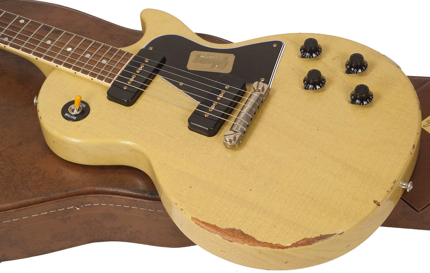 Gibson Custom Shop M2m  Les Paul Special 1960 Single Cut 2p90 Ht Rw - Heavy Aged Tv Yellow - Single cut electric guitar - Variation 2