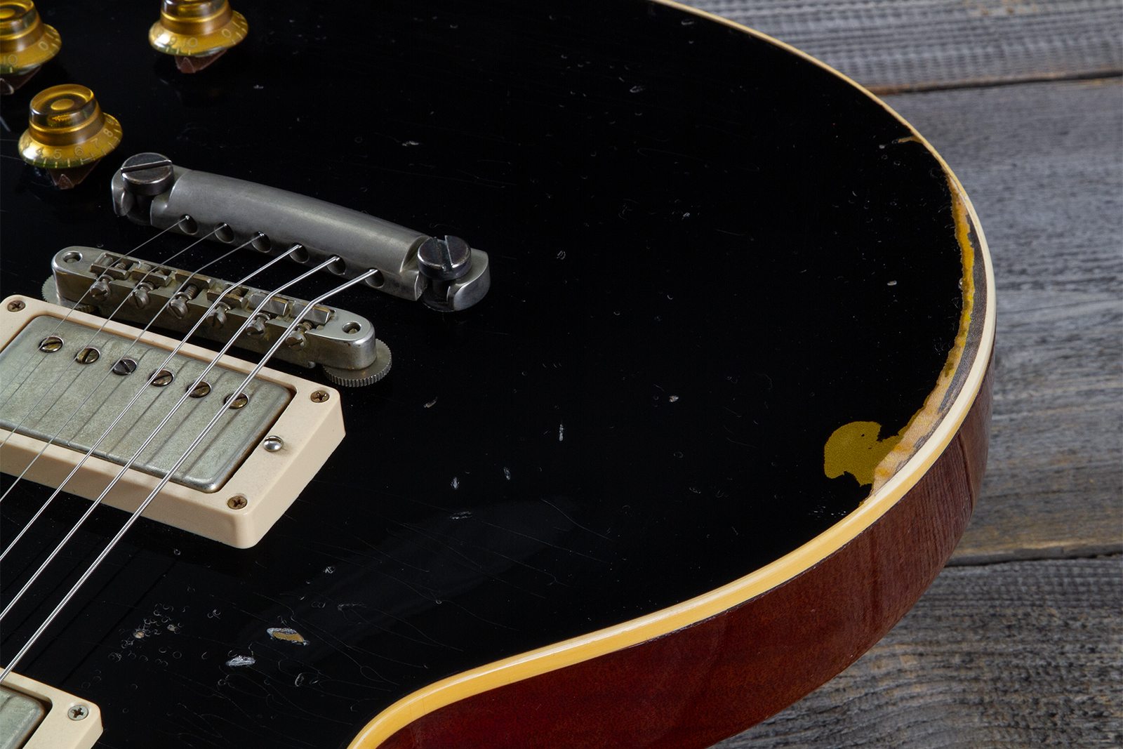 Gibson Custom Shop M2m Les Paul Standard 1958 2h Ht Rw #85546 - Murphy Lab Light Aged Ebony O. Gold - Single cut electric guitar - Variation 2