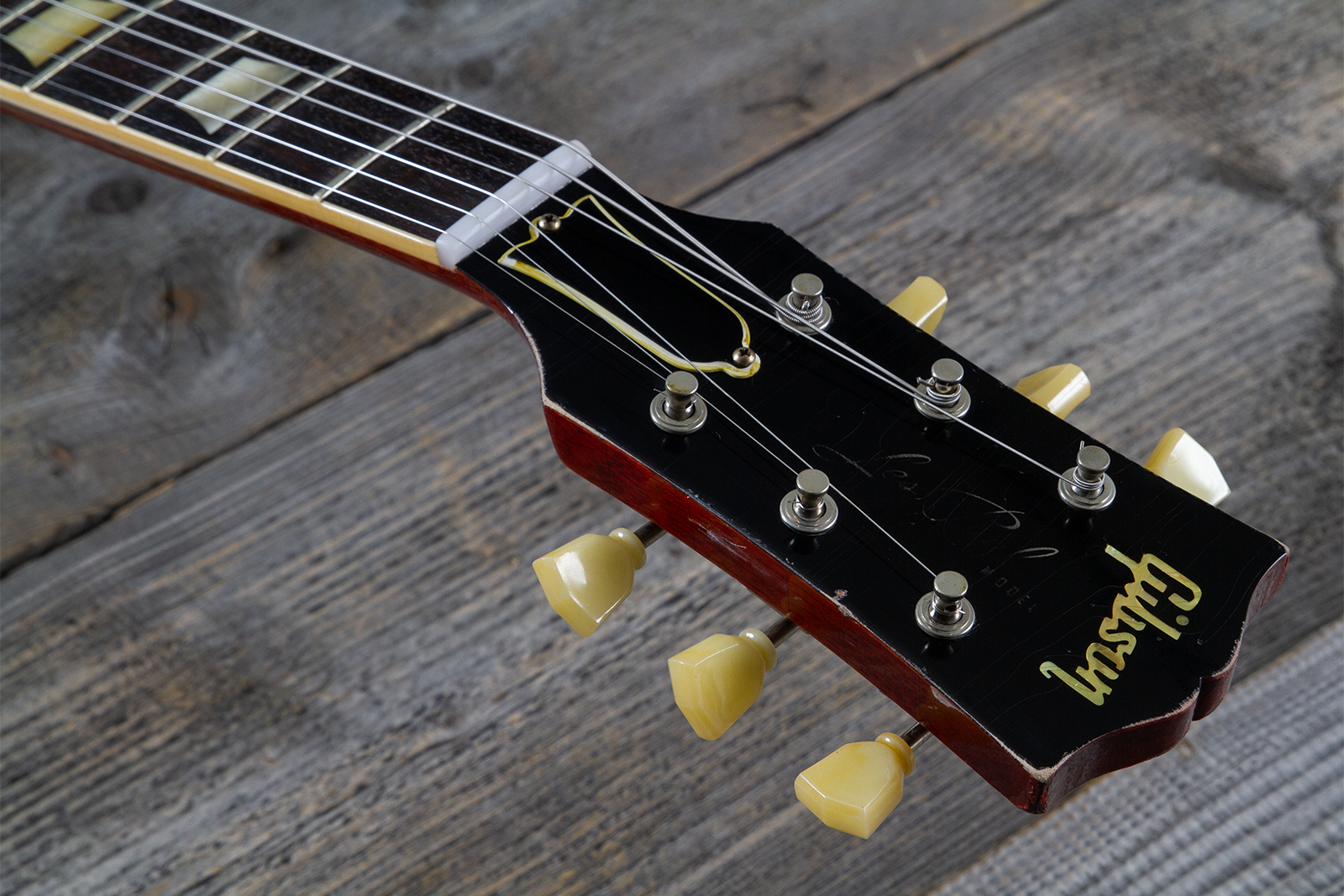 Gibson Custom Shop M2m Les Paul Standard 1958 2h Ht Rw #85546 - Murphy Lab Light Aged Ebony O. Gold - Single cut electric guitar - Variation 6