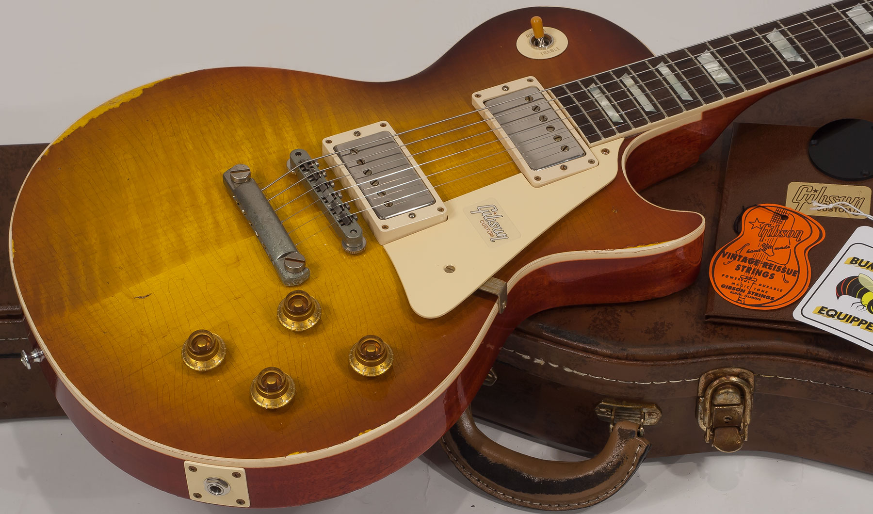 Gibson Custom Shop M2m Les Paul Standard 1958 2h Ht Rw #88149 - Heavy Aged Kentucky Bourbon Fade - Single cut electric guitar - Variation 2