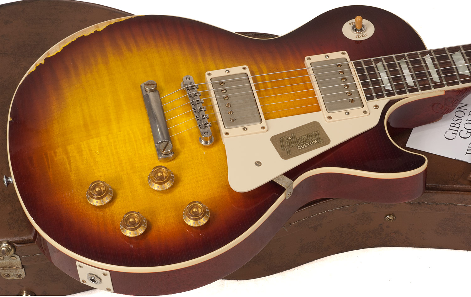 Gibson Custom Shop M2m Les Paul Standard 1958 2h Ht Rw #r862322 - Aged Bourbon Burst - Single cut electric guitar - Variation 3