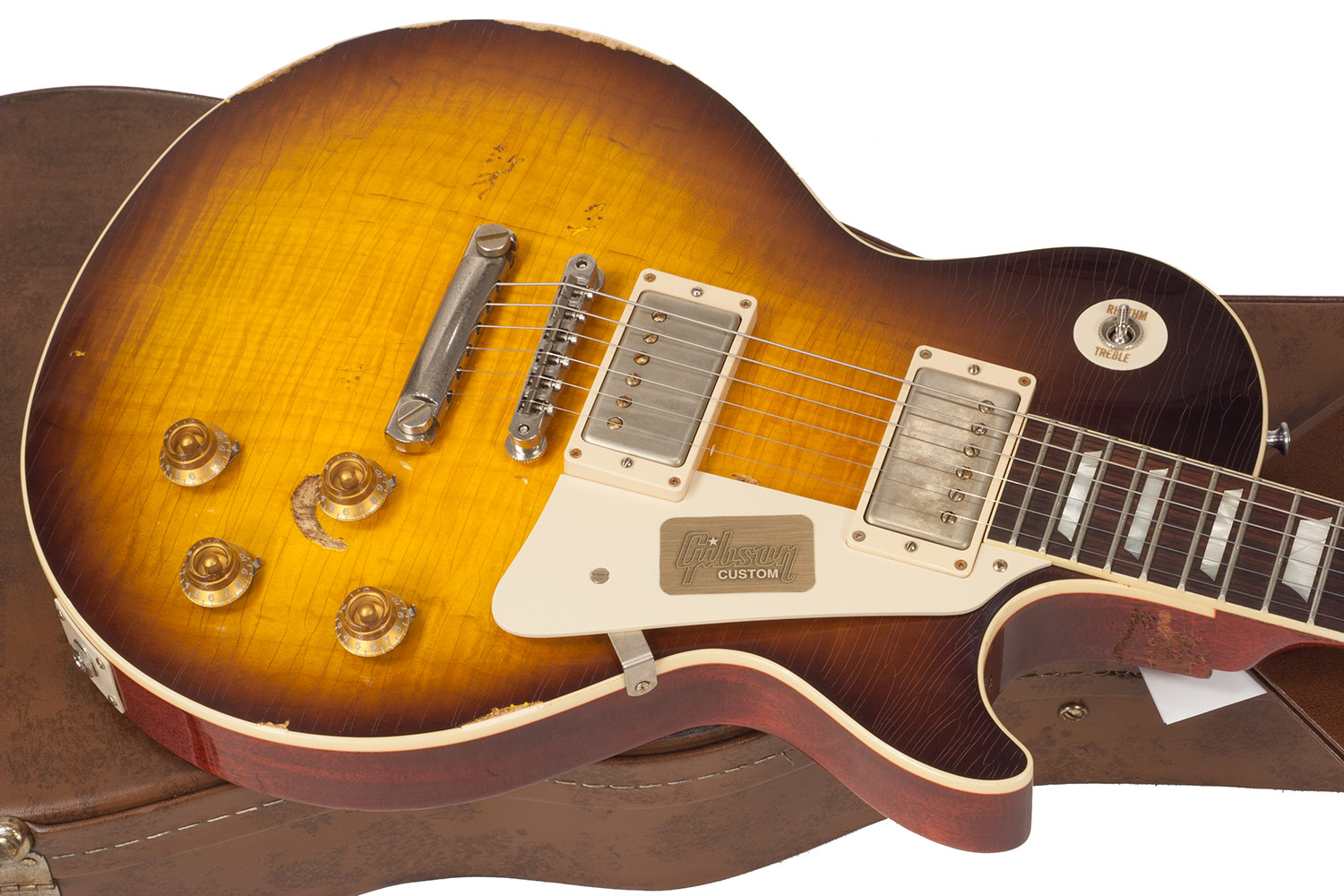 Gibson Custom Shop M2m Les Paul Standard 1958 2h Ht Rw #r862323 - Aged Kindred Burst Fade - Single cut electric guitar - Variation 2
