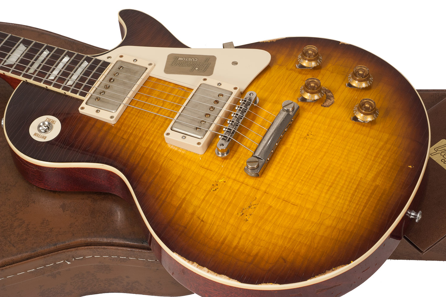 Gibson Custom Shop M2m Les Paul Standard 1958 2h Ht Rw #r862323 - Aged Kindred Burst Fade - Single cut electric guitar - Variation 3