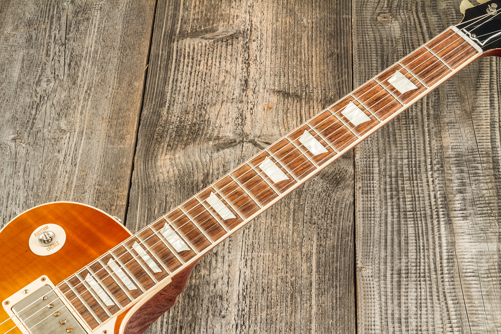 Gibson Custom Shop M2m Les Paul Standard 1959 2h Ht Rw #r961618 - Aged Sunrise Teaburst - Single cut electric guitar - Variation 11