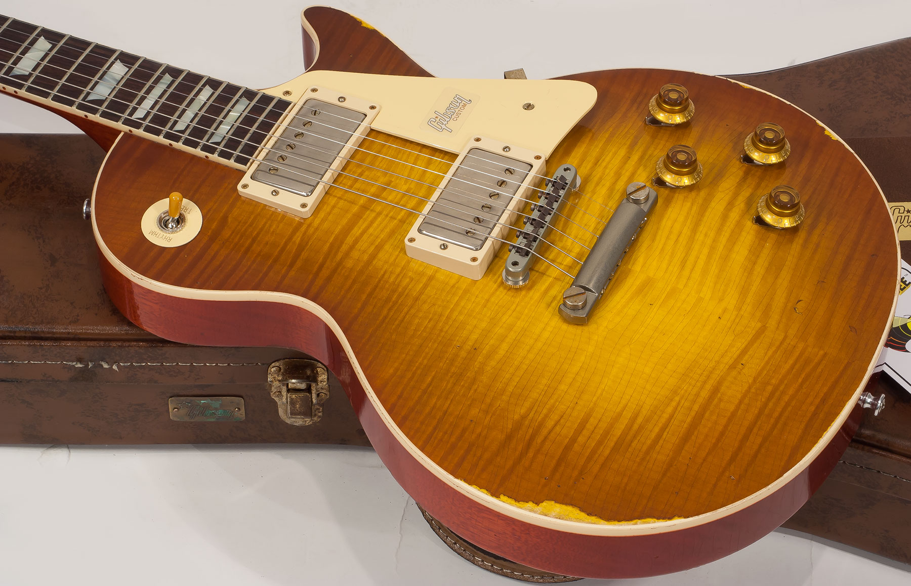 Gibson Custom Shop M2m Les Paul Standard 1959 2h Ht Rw #982192 - Heavy Aged Sunrise Tea Burst - Single cut electric guitar - Variation 3